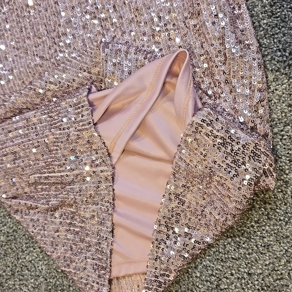 NWT Eliza J V Neck Sequin Blouson Dress sz 6 - Picture 11 of 13